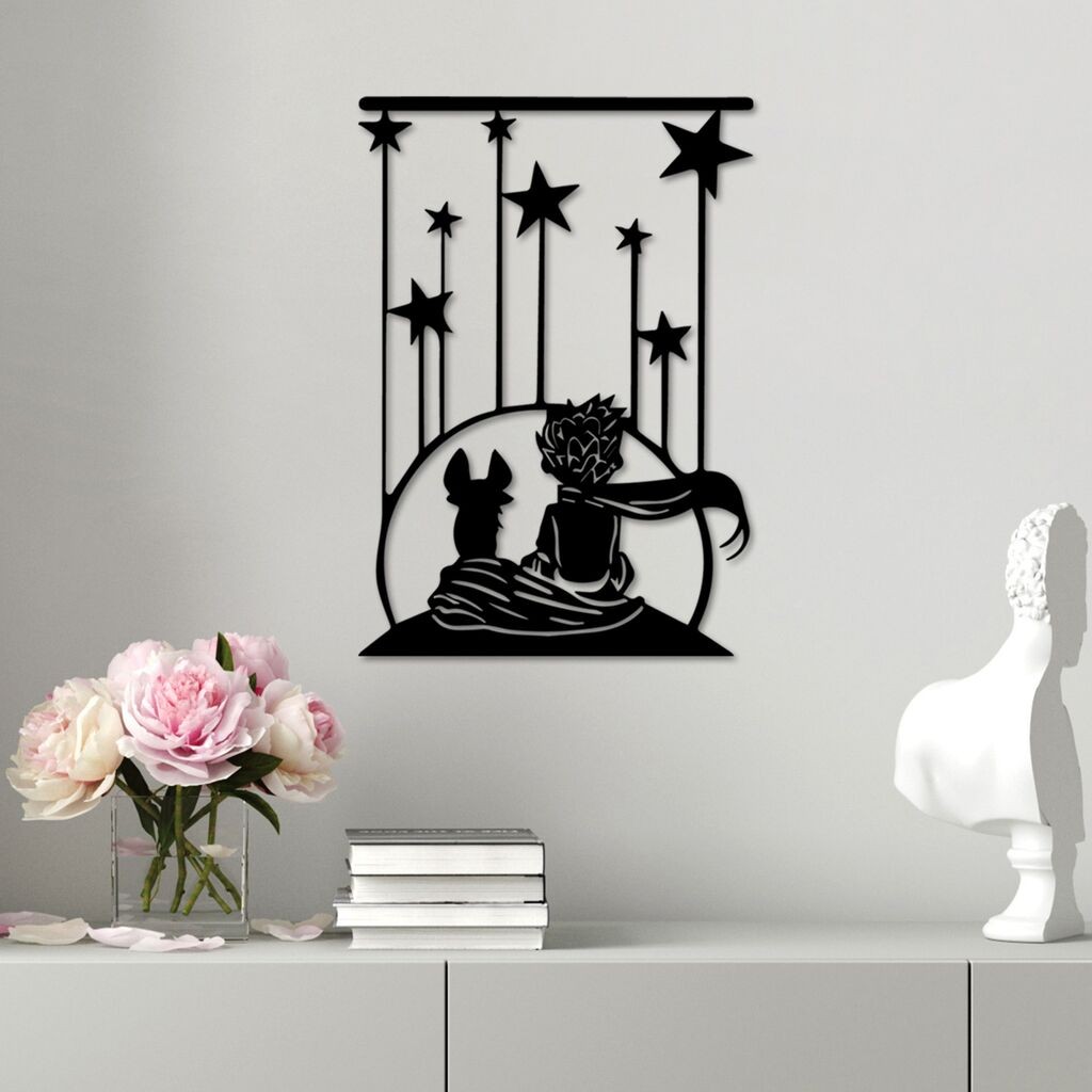 Wallity Zidna dekoracija The Little Prince 5, 43 x 60 cm,  Crna