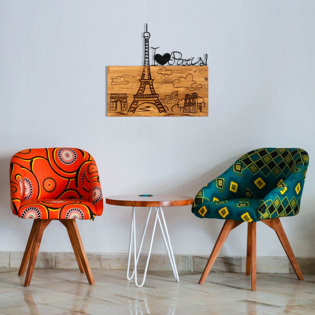 Wallity Zidna dekoracija I Love You Paris, 58 x 54 cm,  Crna