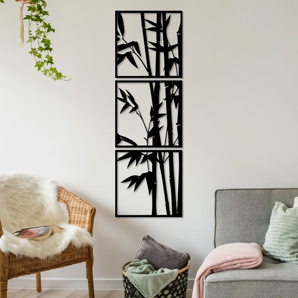 Wallity Zidna dekoracija Rami-1, 45 x 45 cm,  Crna