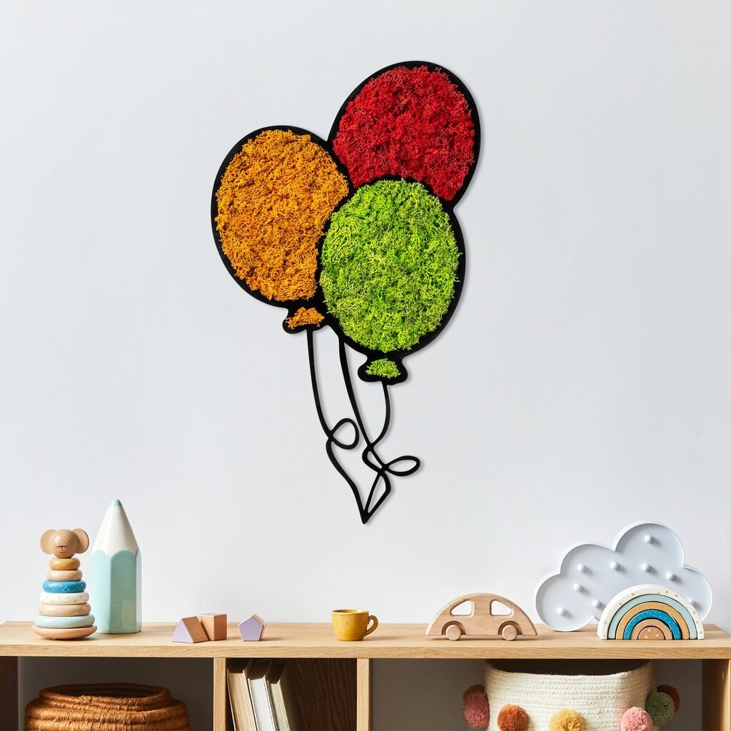 Wallity Zidna dekoracija Moss - Balloons, 62 x 36 cm,  Crvena