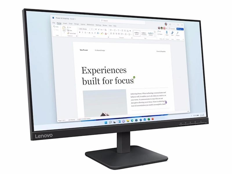 Lenovo Monitor L24-4e 68C2KAC1EU, 23.8", Full HD, IPS, HDMI, VGA, VESA