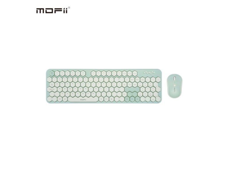 Mofii Set tastatura i miš WL Honey Comb, Zeleno-bela