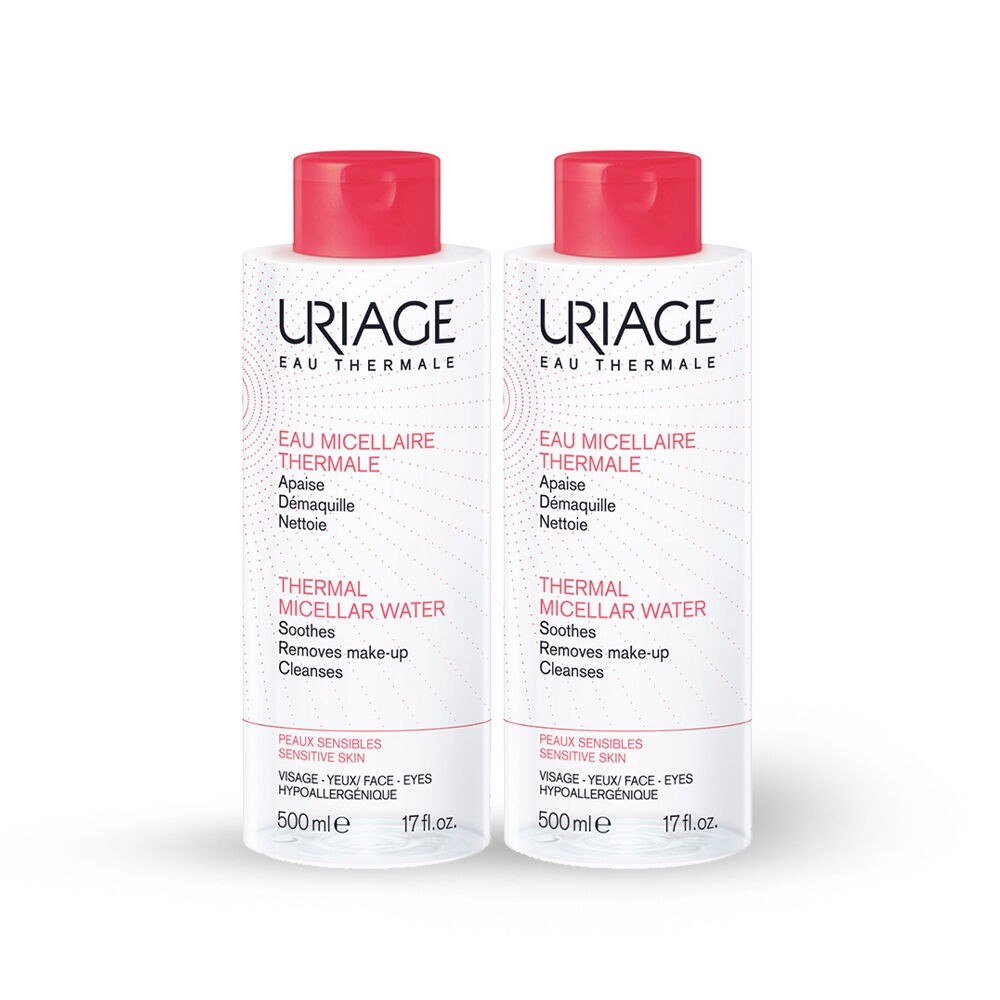Uriage Micelarna voda za čišćenje lica za osetljivu kožu, 500ml, 2 komada