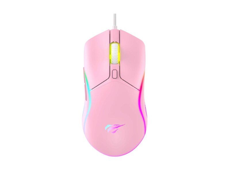 Havit Gaming miš MS1029, USB, RGB, Roze