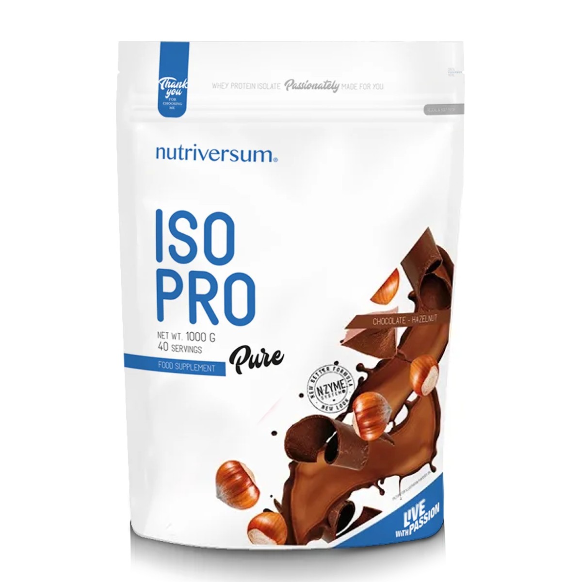 Nutriversum Iso Pro protein čokolada lešnik, 1kg