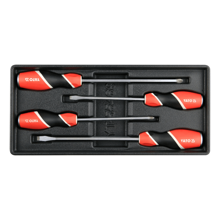 YATO Garnitura odvijača, Ravni i krstasti, 4 komada