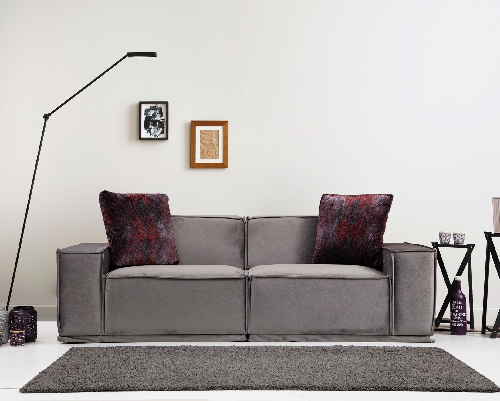 Atelier del Sofa Dvosed Lego 100x76x215cm Sivi