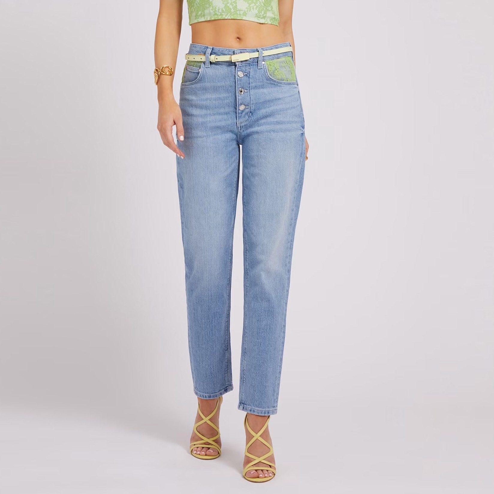 GUESS Ženske farmerke Mom, Plave