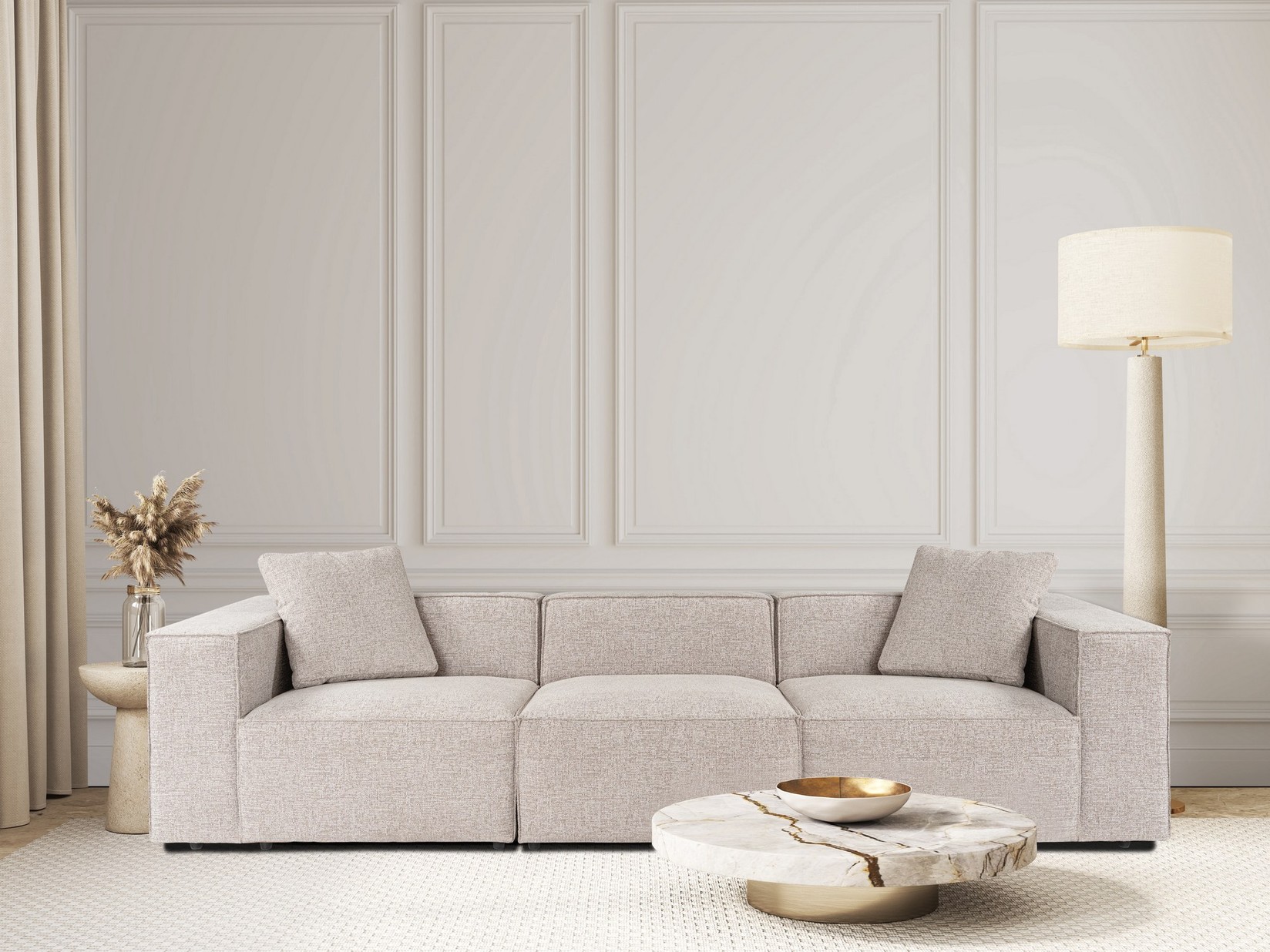 Atelier del Sofa Trosed Lora 108x65x303cm Sivi