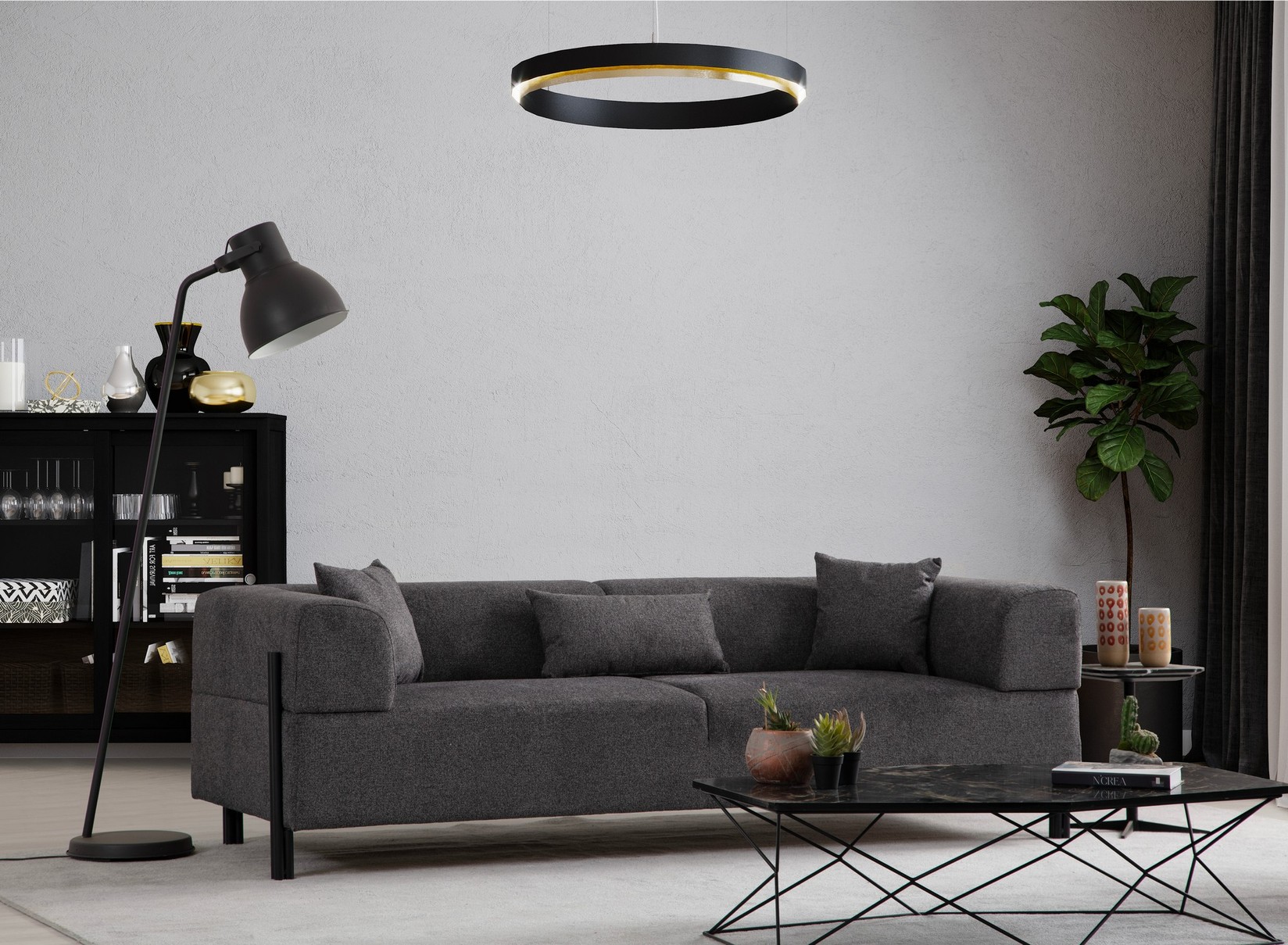 Atelier del Sofa Trosed Gio 93x75x225cm Antracit