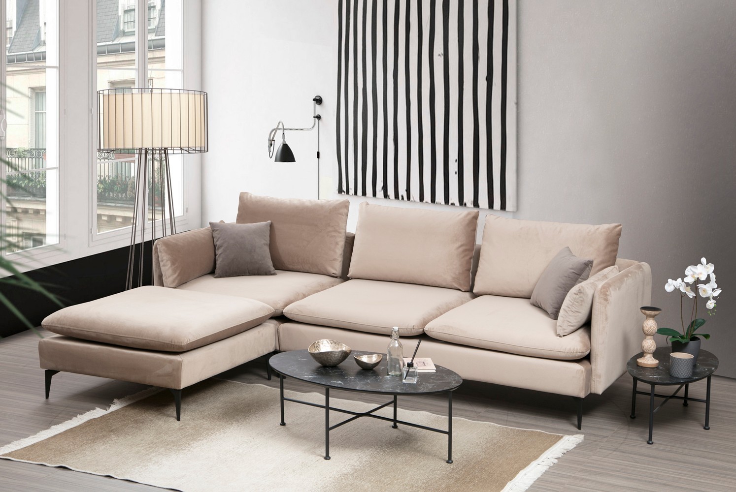 Atelier del Sofa Ugaona garnitura Felix 94x85x289cm Bež