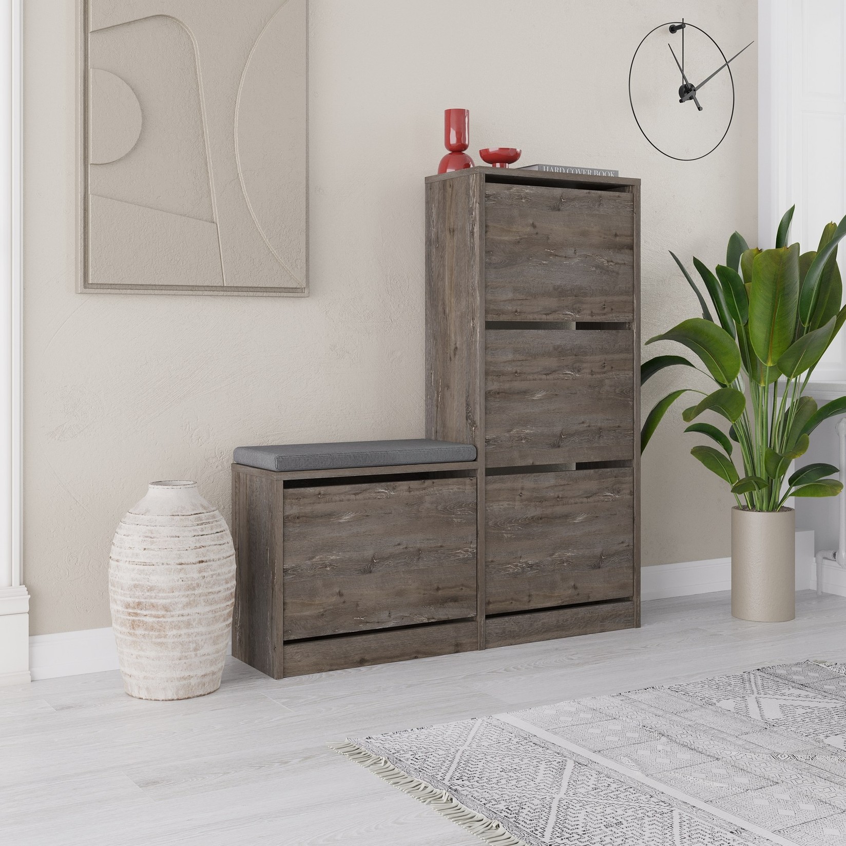 Hanah home Cipelarnik 105x118,5x26cm Tamnobraon