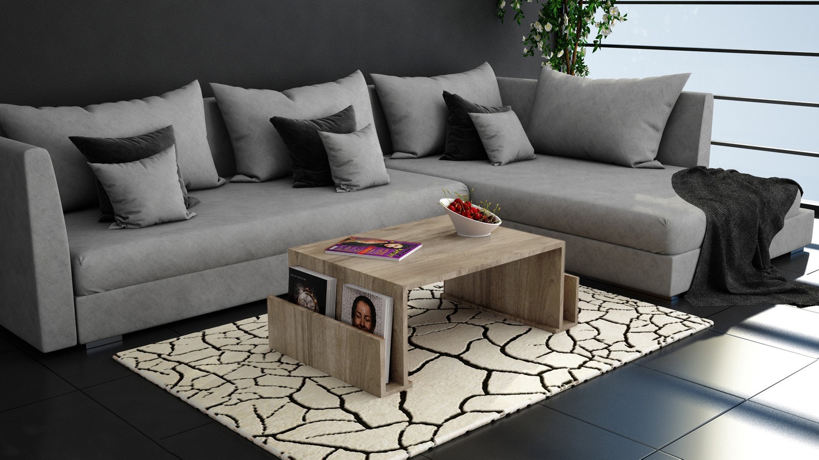 Hanah Home Klub sto Magazin 95x36,8x60cm Orah