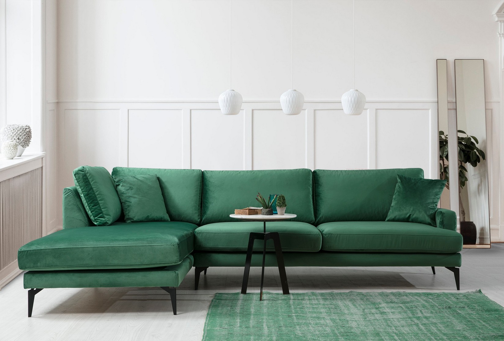 Atelier del Sofa Ugaona garnitura 90x88x283cm Zelena