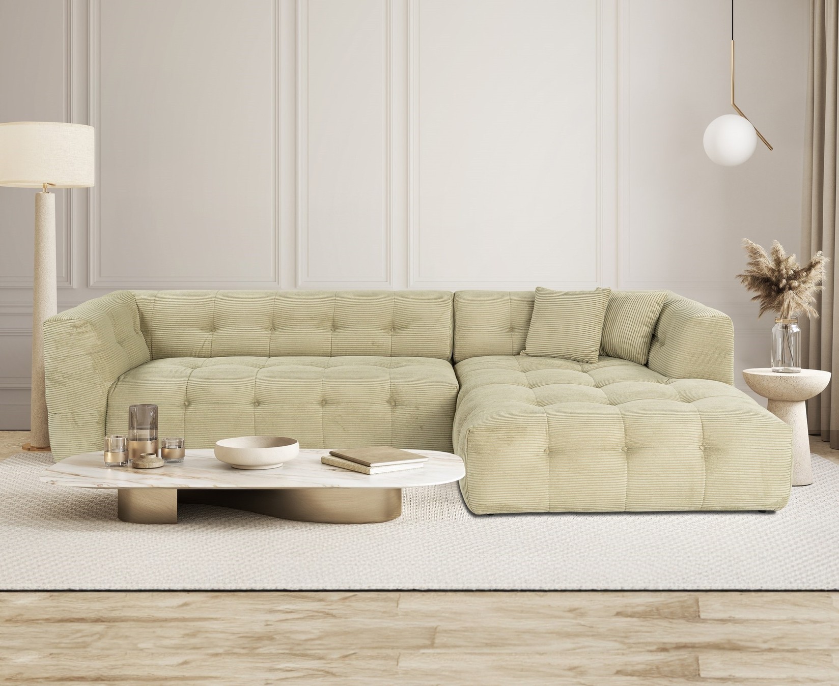 Atelier del Sofa Ugaona garnitura Cady 100x72x300cm Zelena