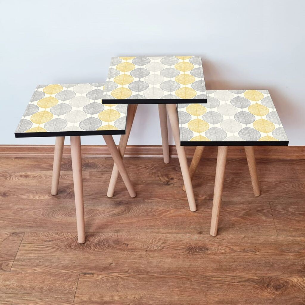 Hanah Home Set klub stočića 3Shp177, 3 komada, Šareni