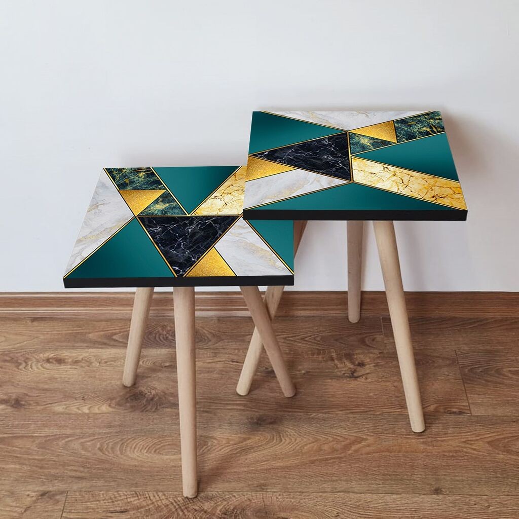 Hanah Home Set klub stočića 2Shp114, 2 komada, Šareni