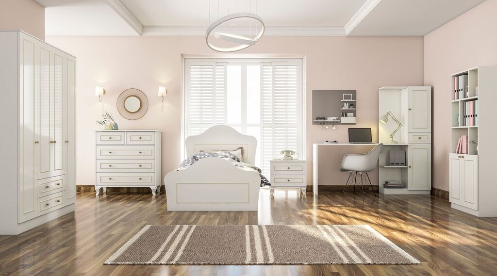 Hanah Home Set nameštaja za spavaću sobu Rb-080, Beli