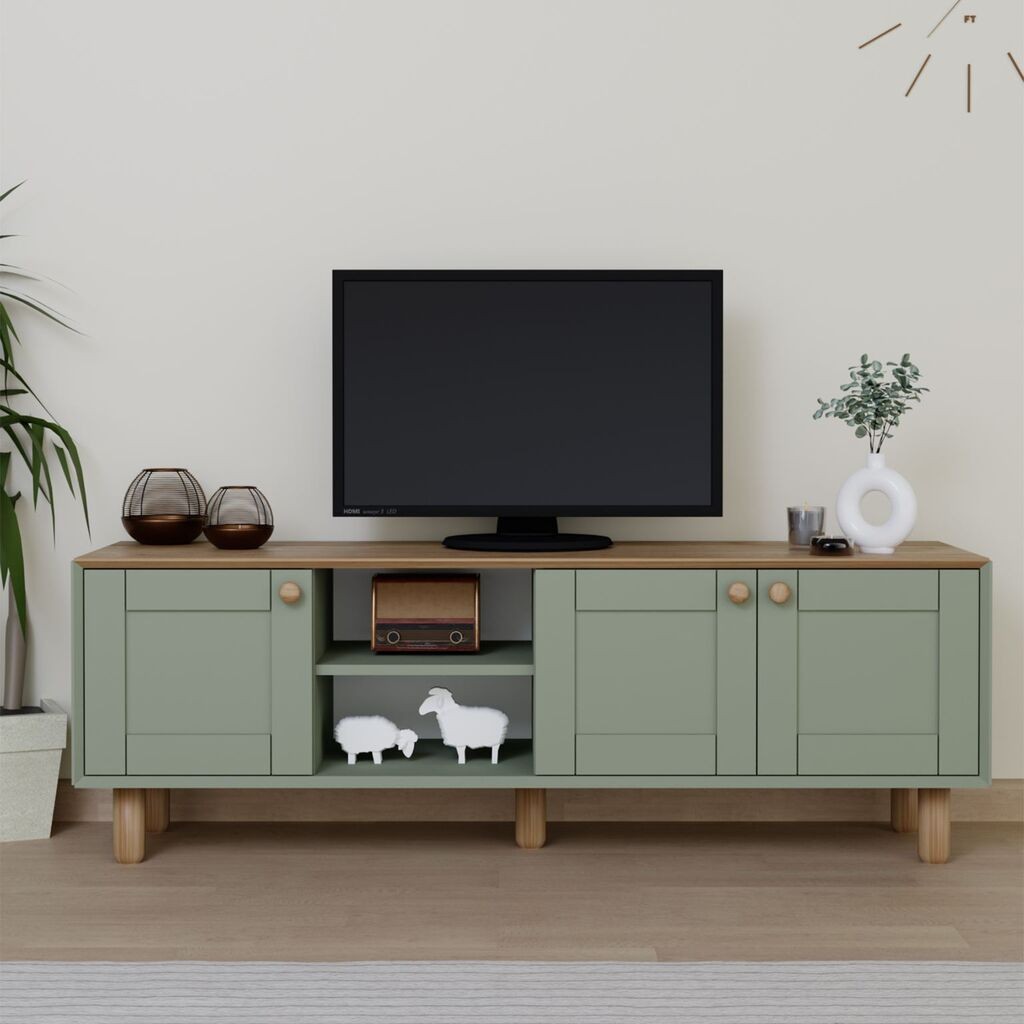 Hanah Home TV Komoda Bohemian 1600-84, 160x56x40 cm, Zelena