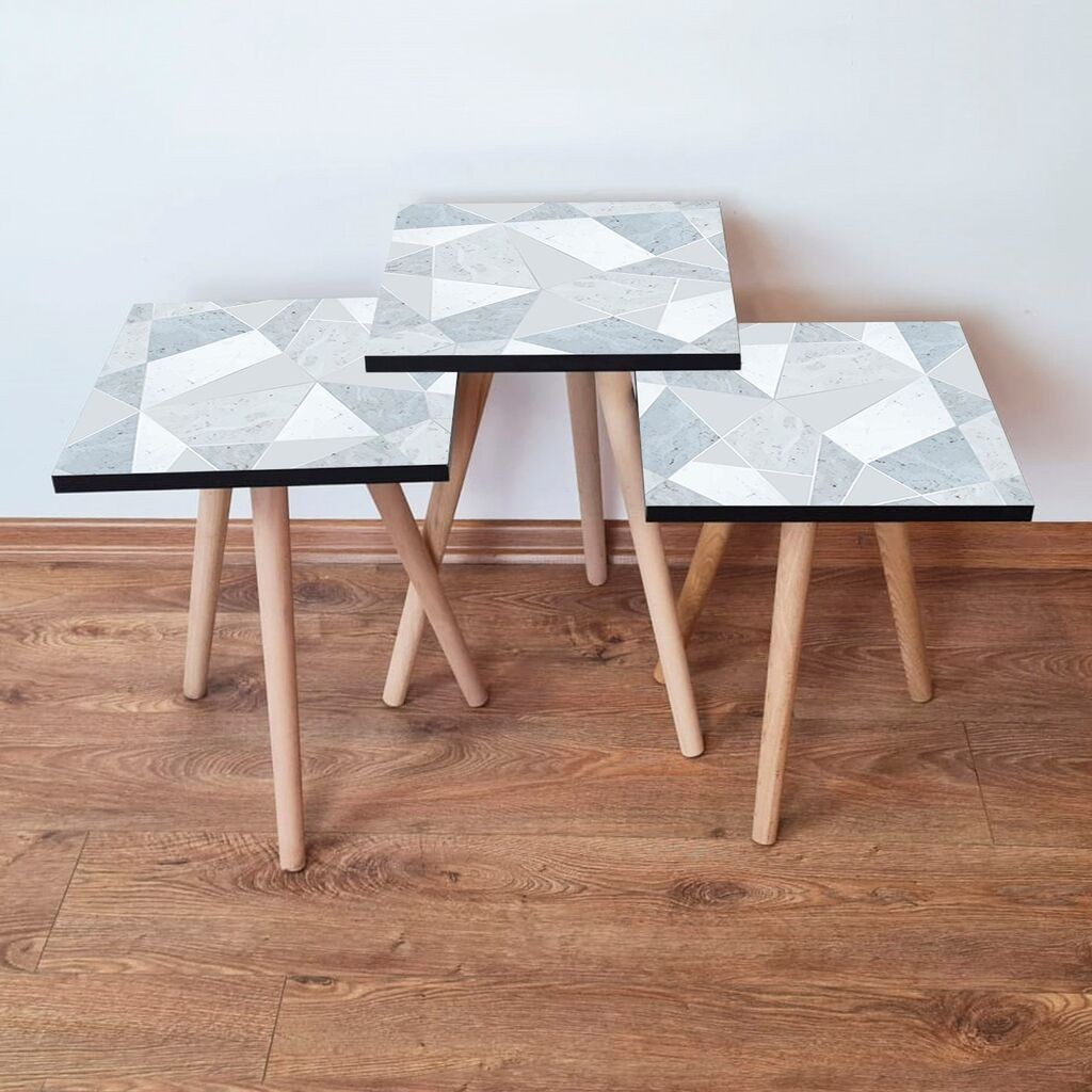 Hanah Home Set klub stočića 3Shp175, 3 komada, Šareni