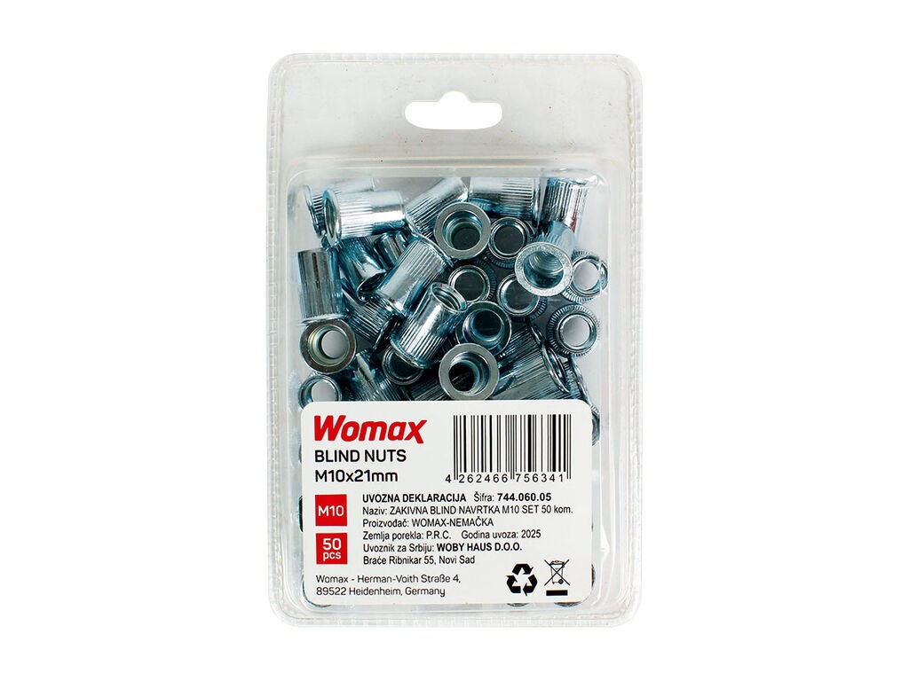 Womax Set zakivki sa navojem M10, 50 komada