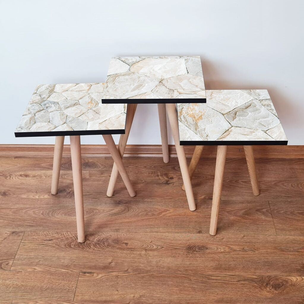 Hanah Home Set klub stočića 3Shp390, 3 komada, Šareni