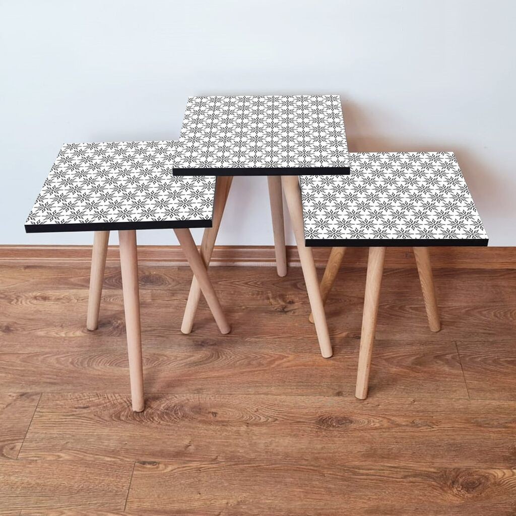 Hanah Home Set klub stočića 3Shp10, 3 komada, Šareni