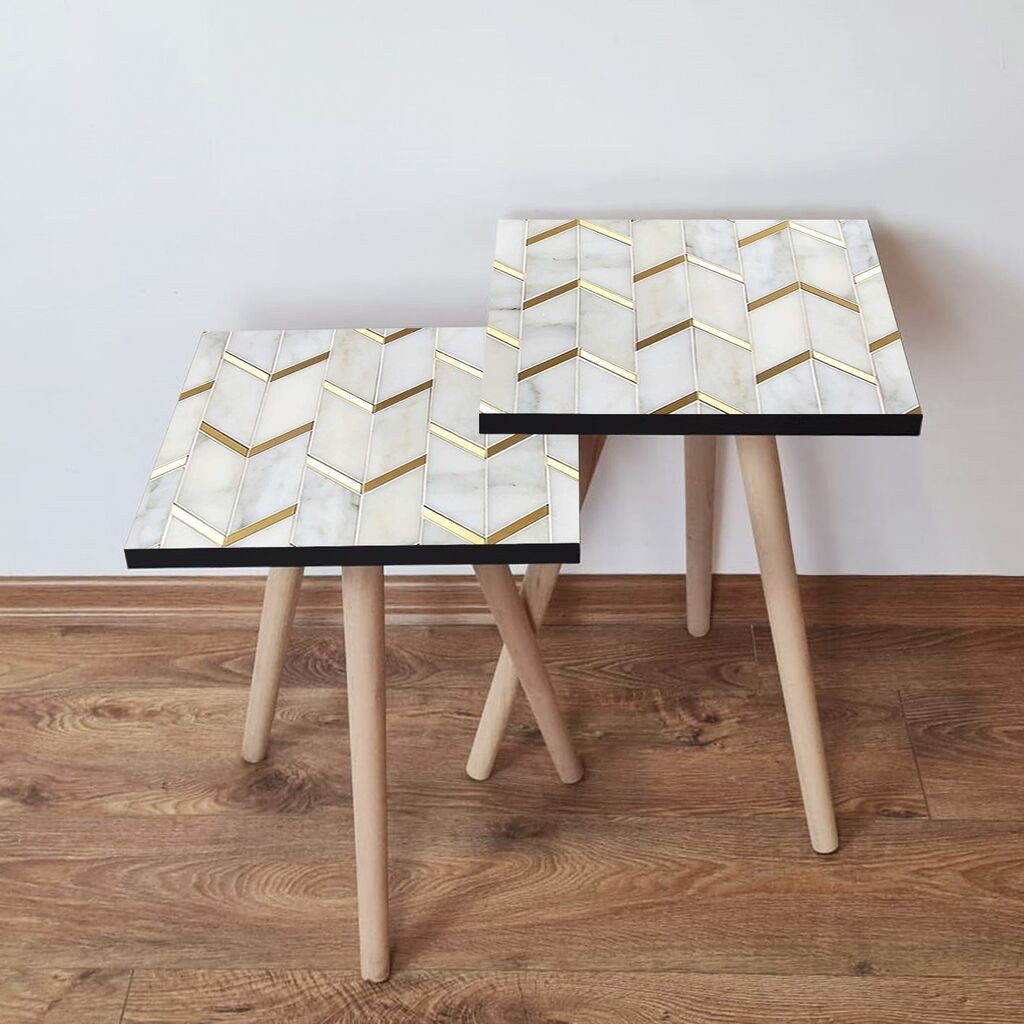 Hanah Home Set klub stočića 2Shp488, 2 komada, Šareni