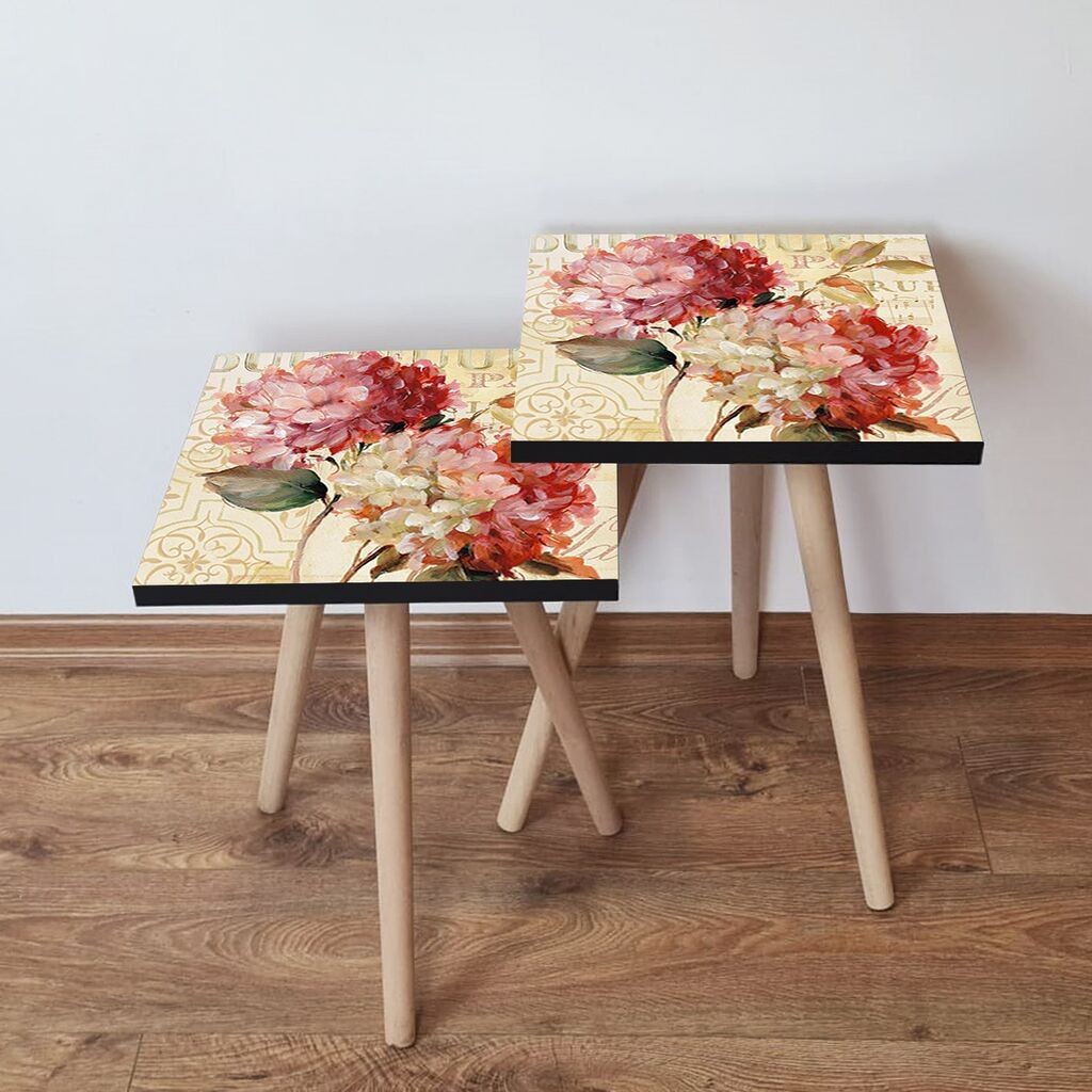 Hanah Home Set klub stočića 2Shp453, 2 komada, Šareni