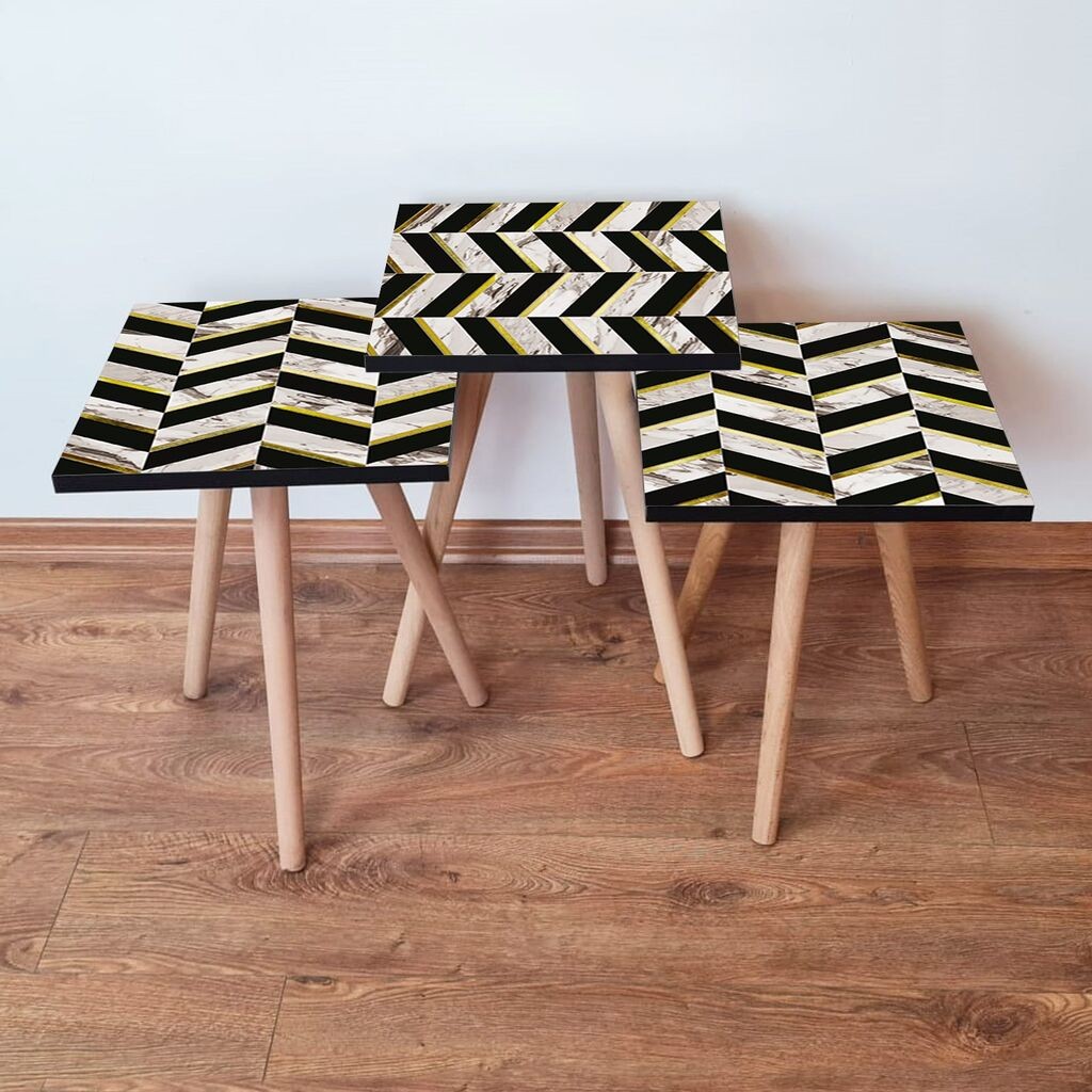 Hanah Home Set klub stočića 3Shp132, 3 komada, Šareni