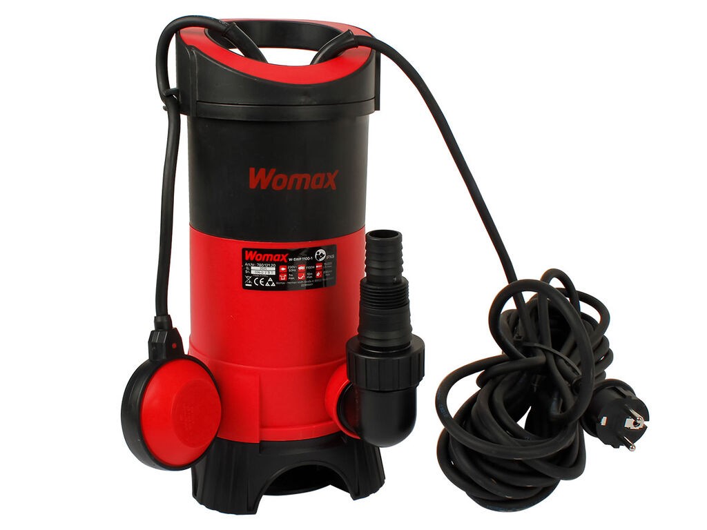 Womax Pumpa Potapajuća W--SWP 1100-1, 1100 W, Crno-crveni