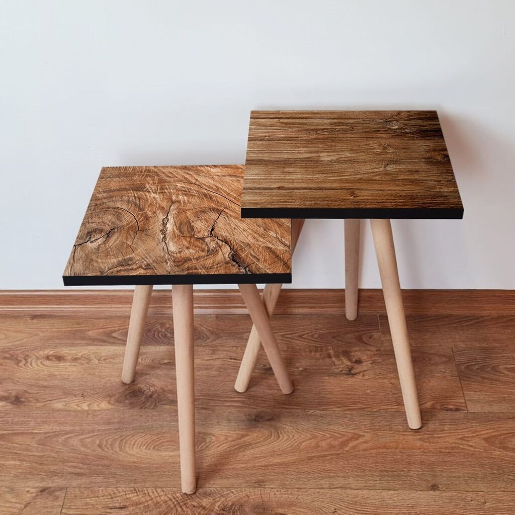 Hanah Home Set klub stočića 2Shp331, 2 komada, Šareni