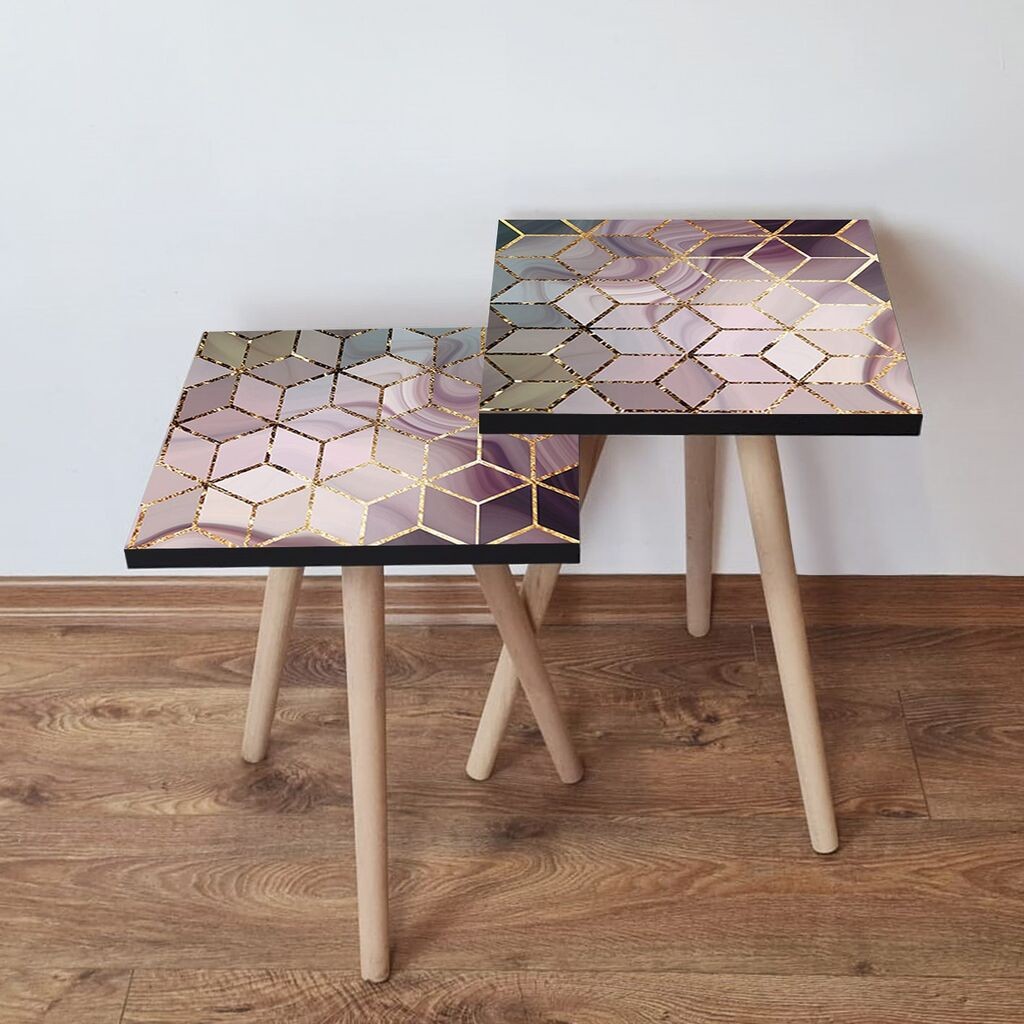 Hanah Home Set klub stočića 2Shp486, 2 komada, Šareni