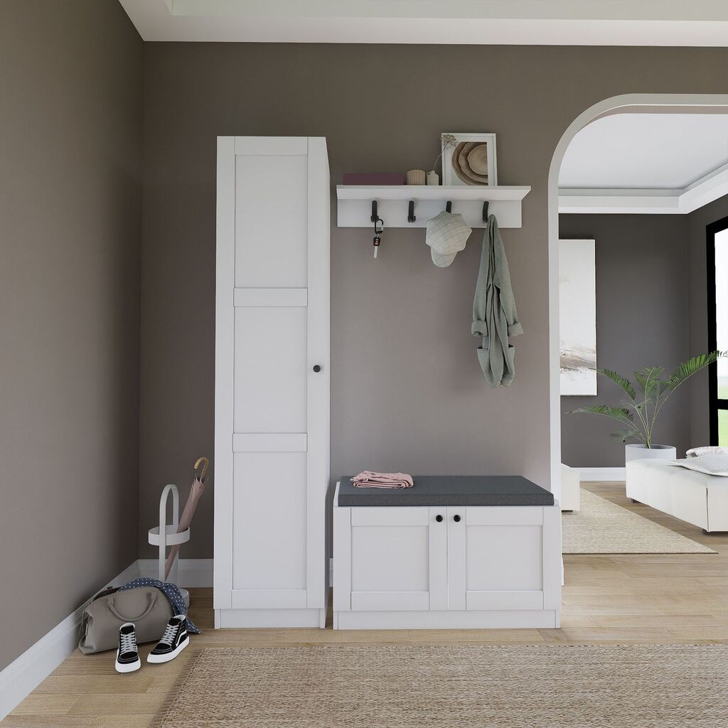 Hanah Home Ormar za hodnik Lucas 1600-54, 130x182x35 cm, Beli