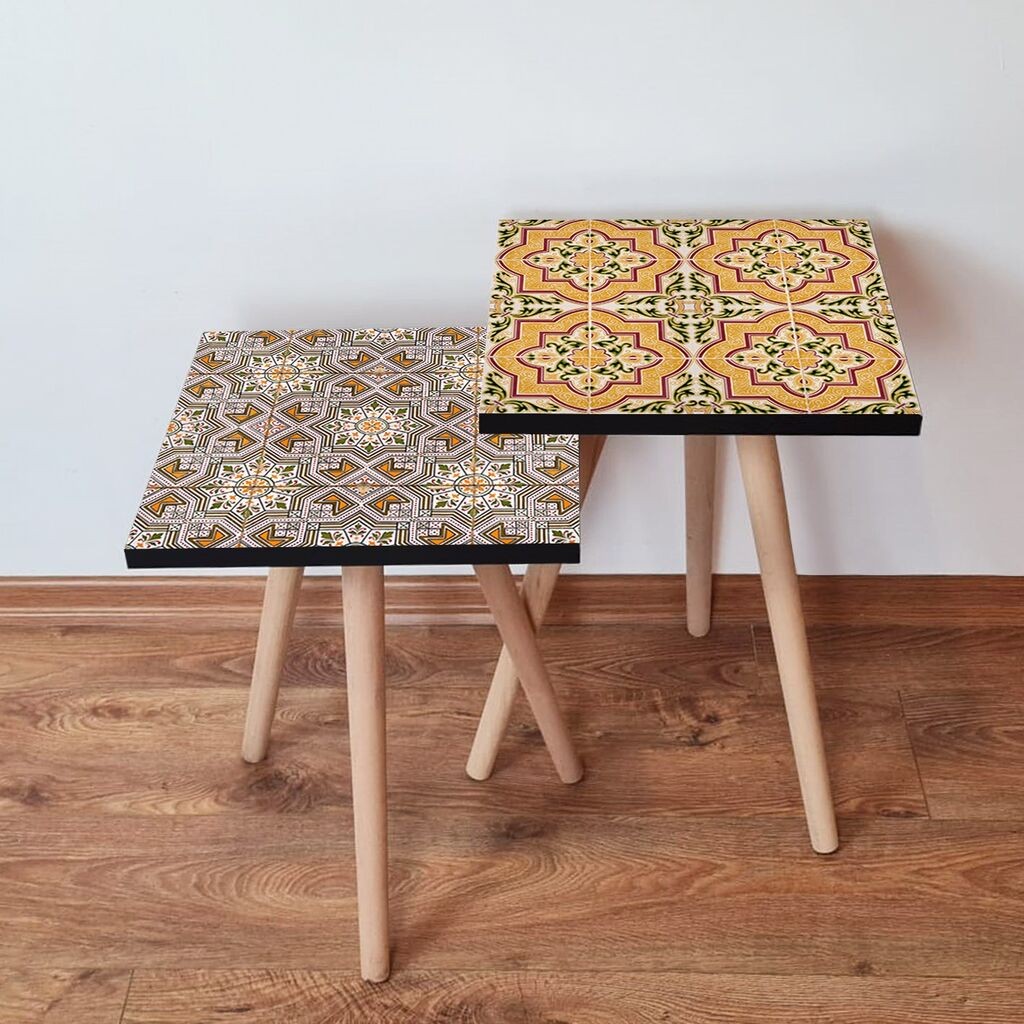 Hanah Home Set klub stočića 2Shp342, 2 komada, Šareni