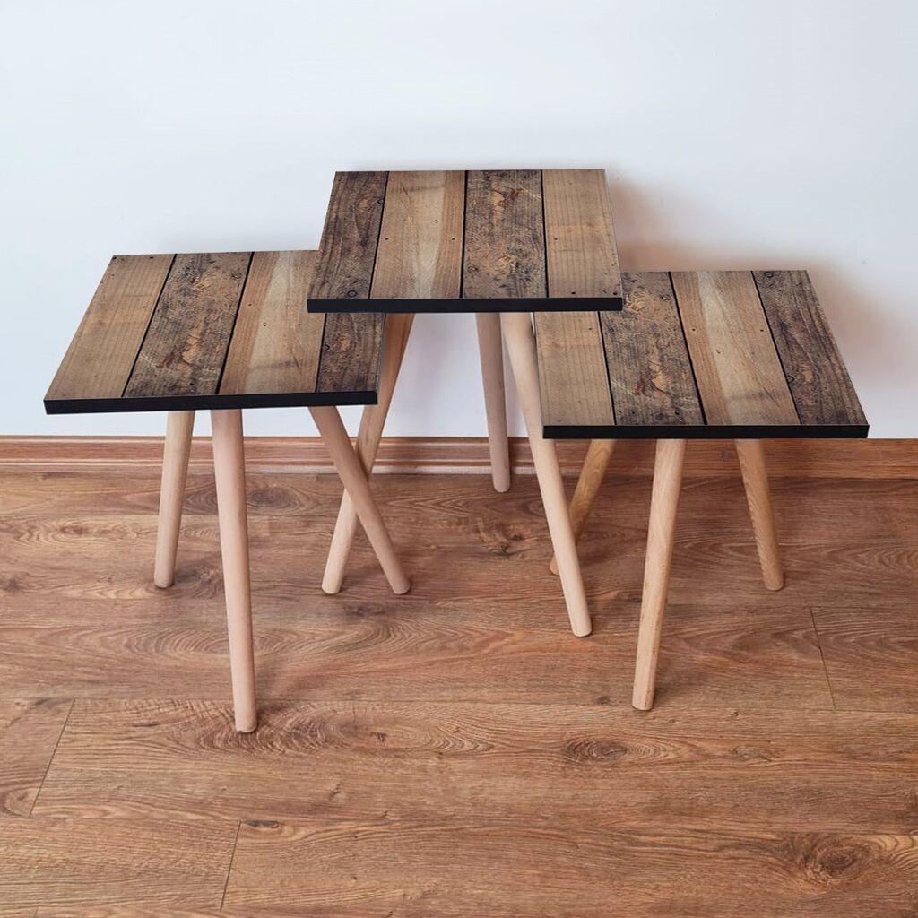 Hanah Home Set klub stočića 3Shp355, 3 komada, Šareni