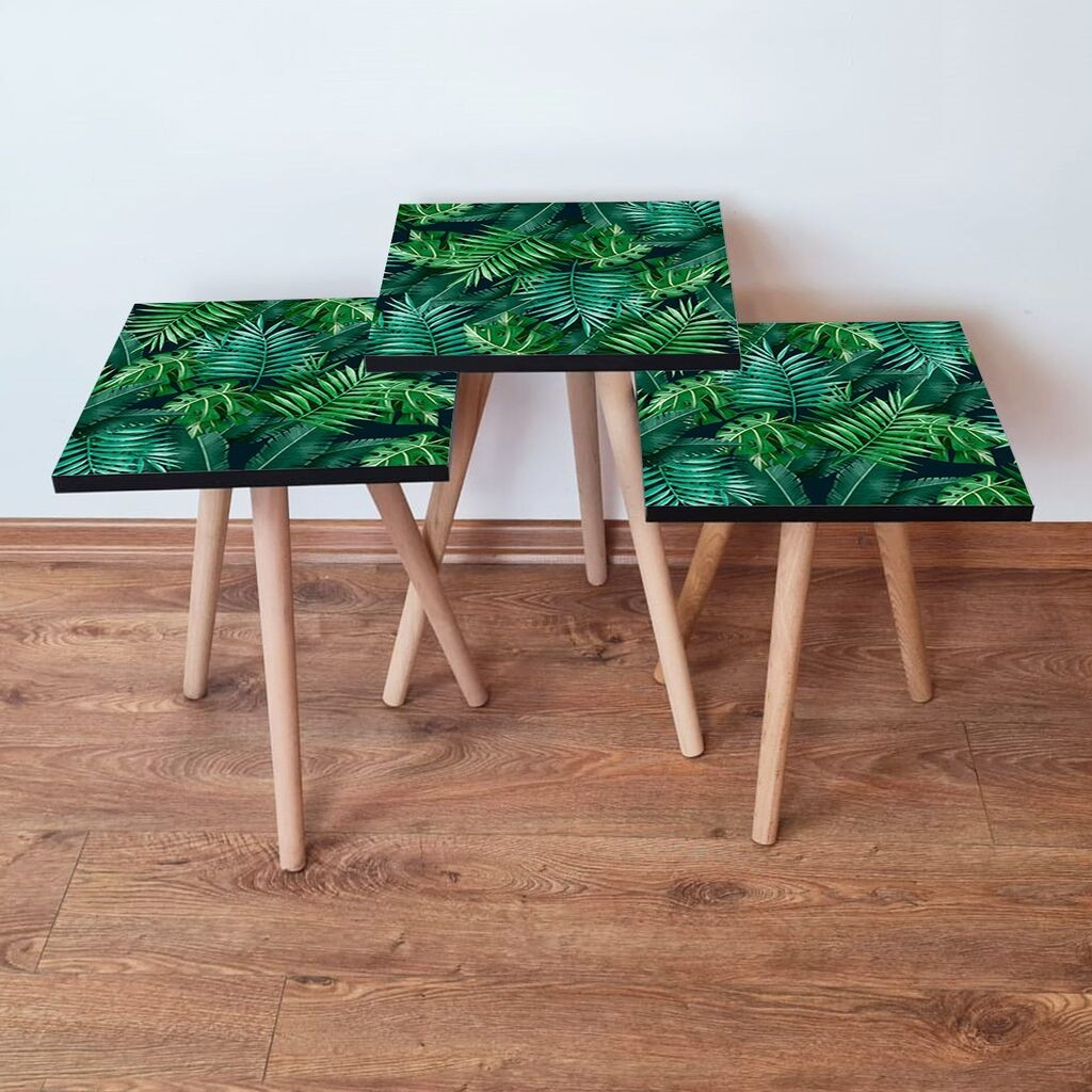 Hanah Home Set klub stočića 3Shp202, 3 komada, Šareni