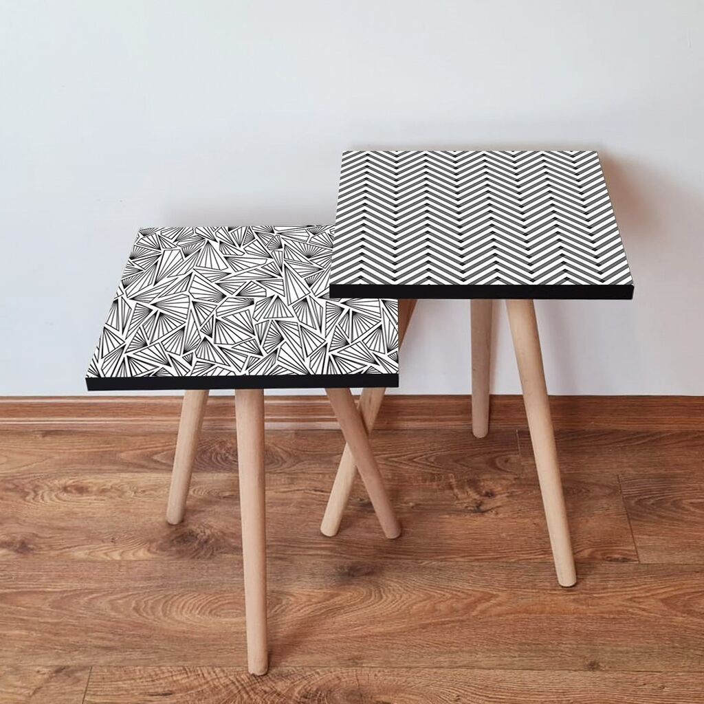 Hanah Home Set klub stočića 2Shp289, 2 komada, Šareni