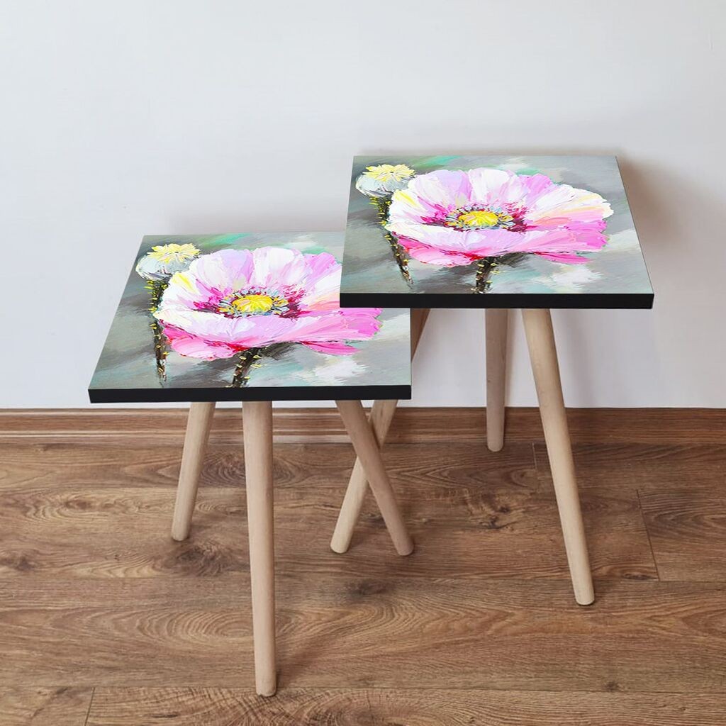 Hanah Home Set klub stočića 2Shp461, 2 komada, Šareni