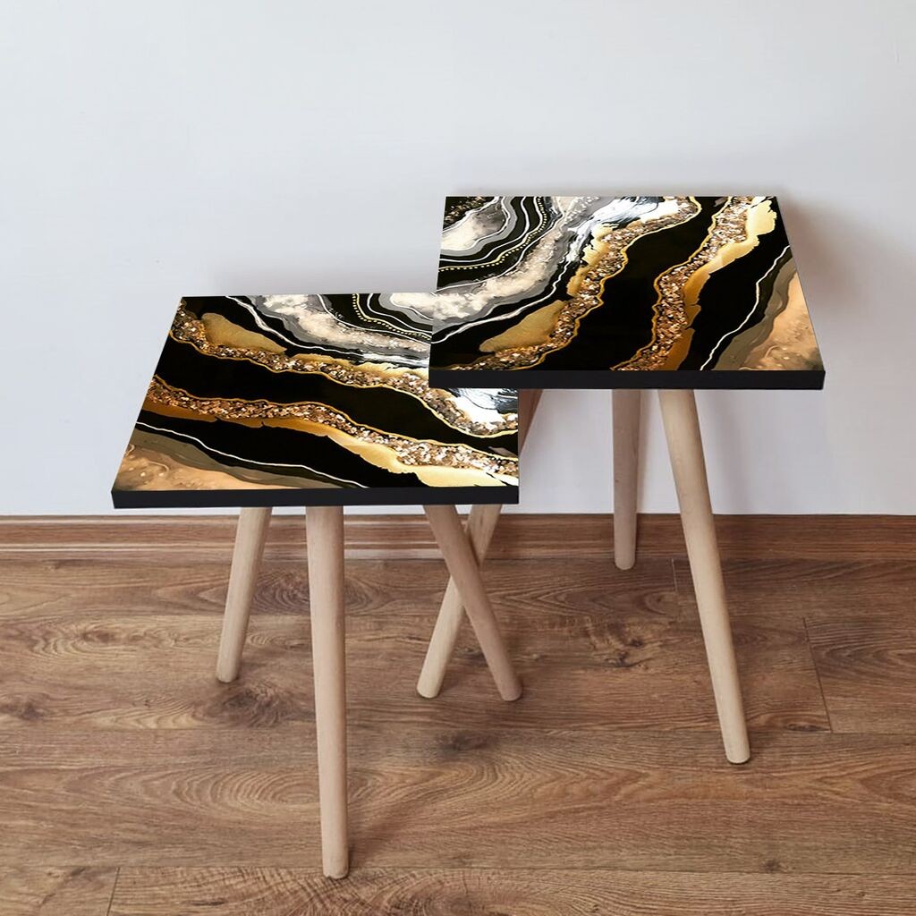 Hanah Home Set klub stočića 2Shp468, 2 komada, Šareni