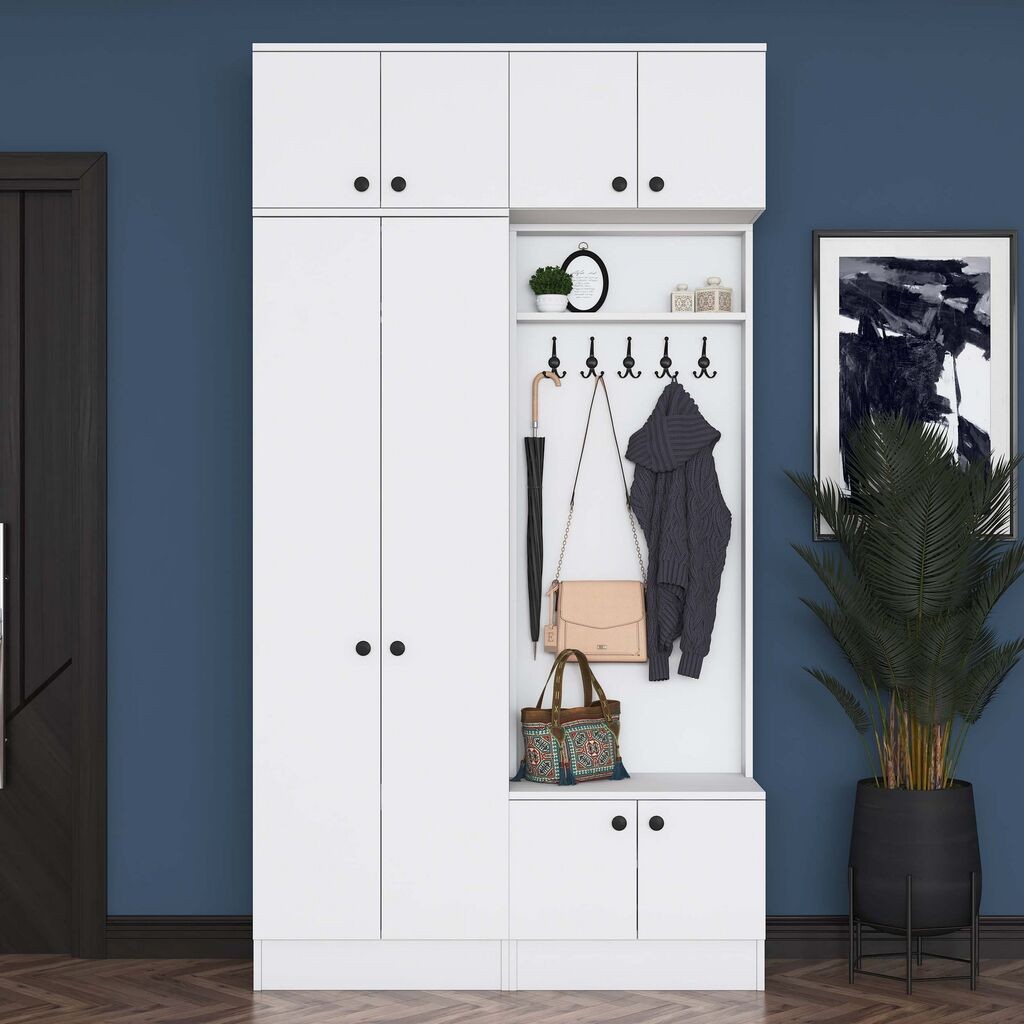 Hanah Home Ormar za hodnik EA144 - 3839, 119,6x226,4x37,5 cm, Beli