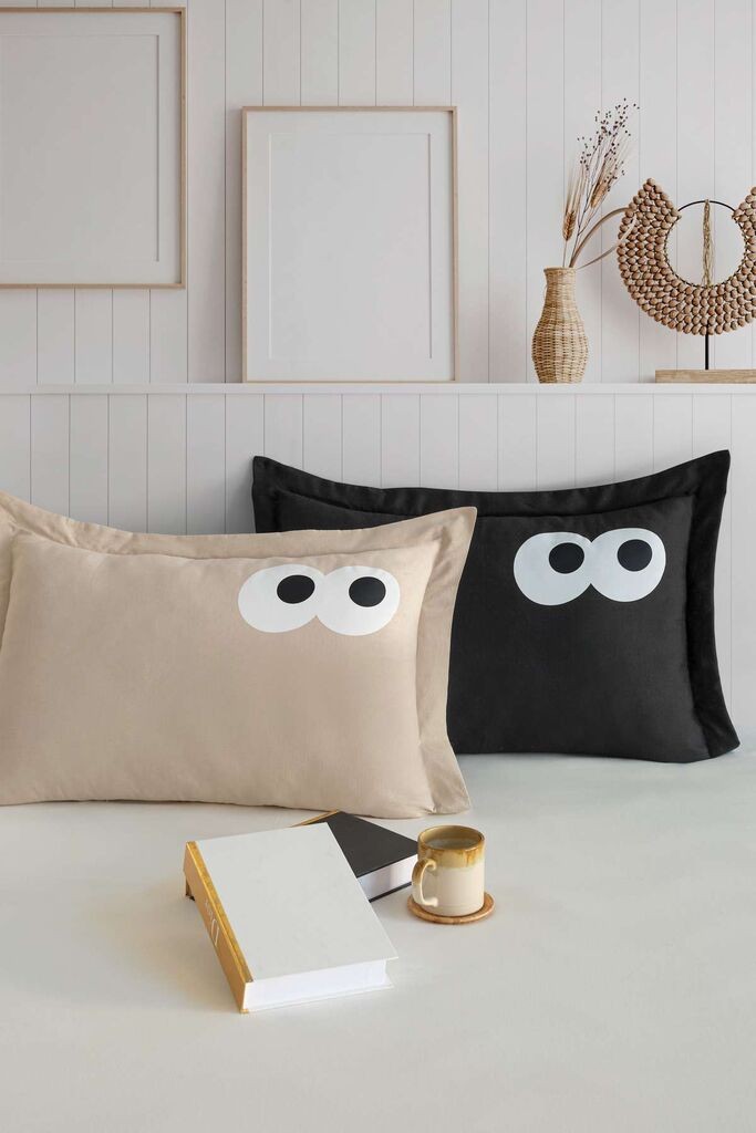 L'essentiel Maison Set jastučnica Funny, 50x70 cm, Bež-crni