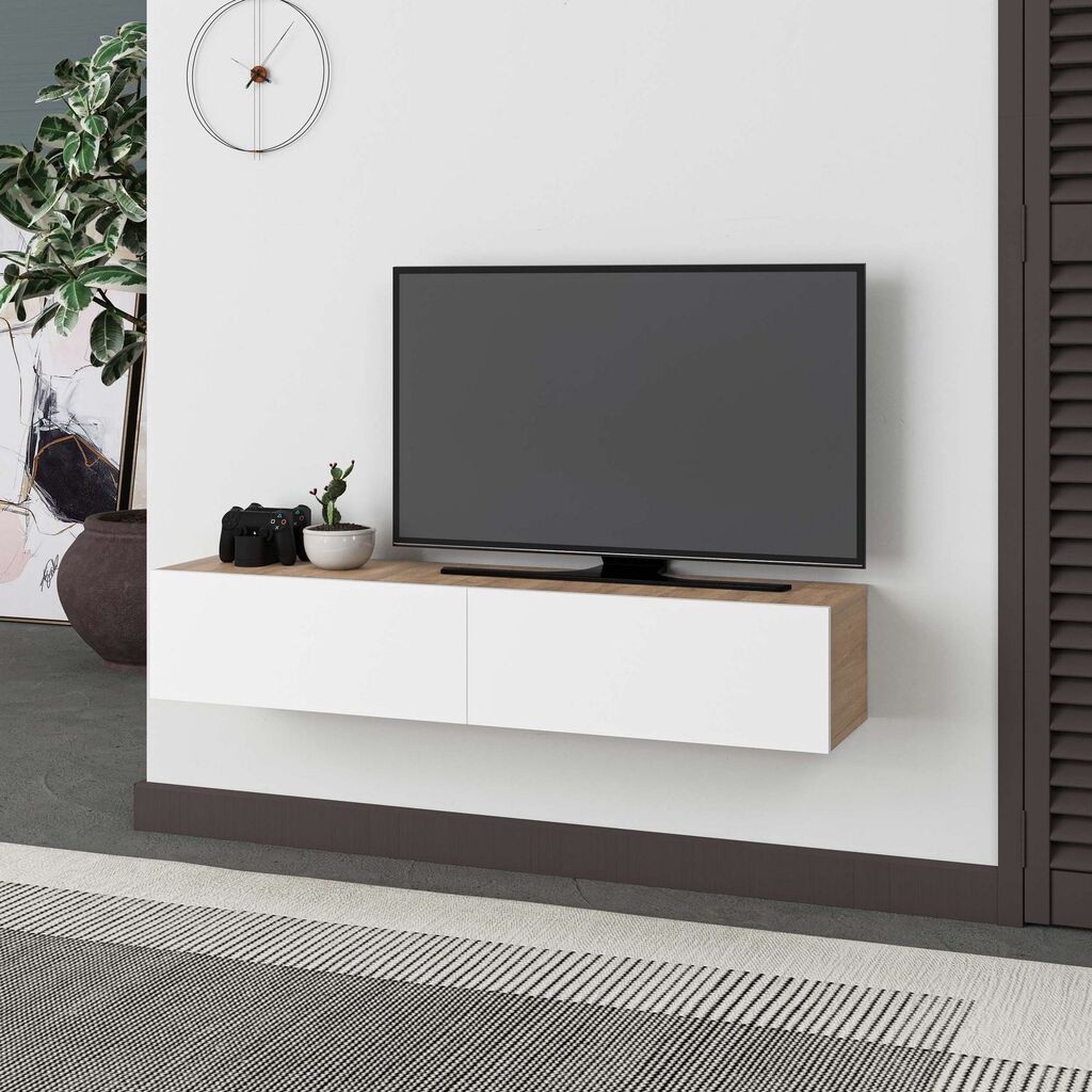 Hanah Home TV Komoda Francy 135, 135x25x31,7 cm, Bela