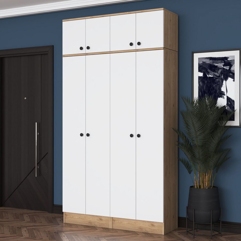 Hanah Home Ormar za hodnik EA146 - 3883, 119,6x226,4x37,5 cm, Beli