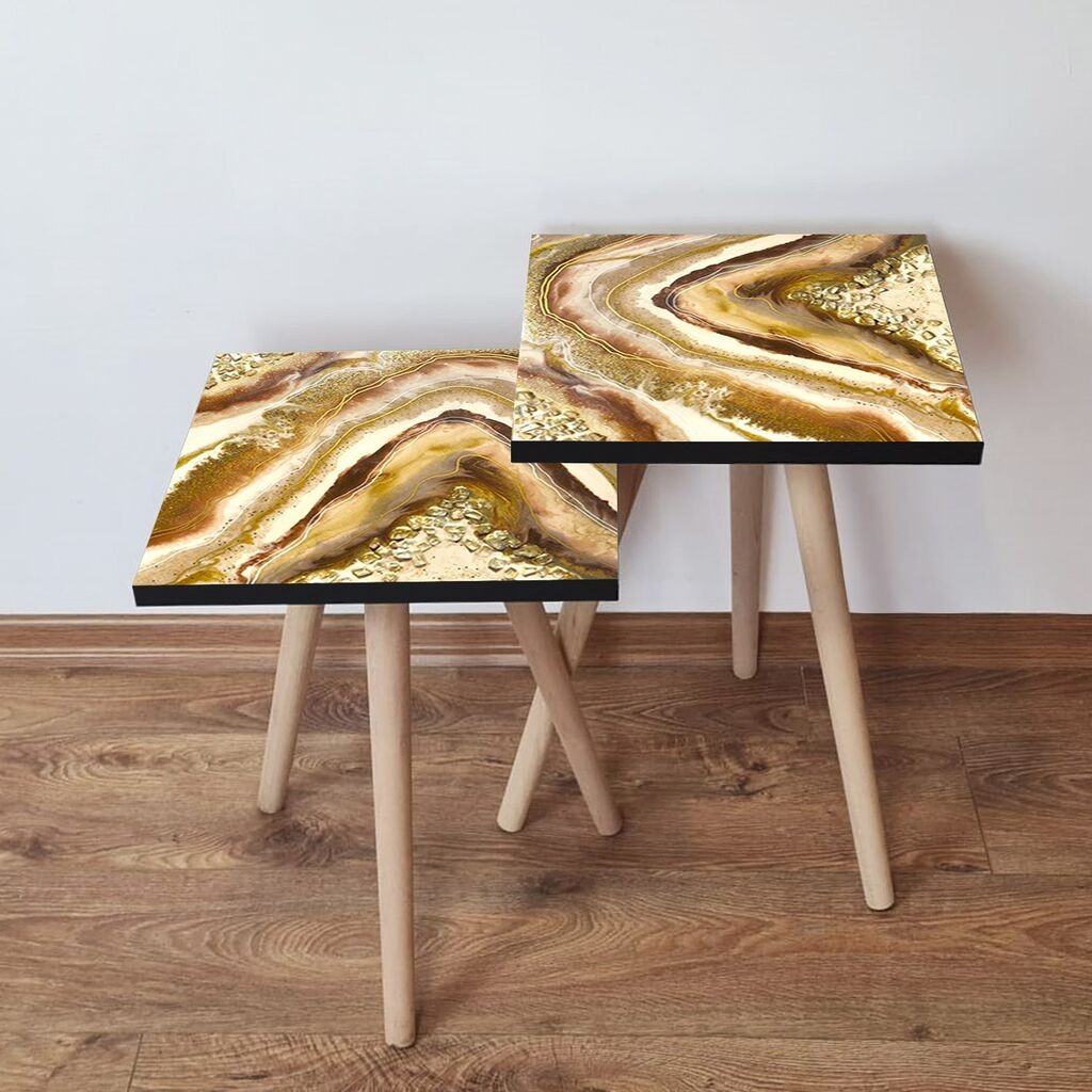 Hanah Home Set klub stočića 2Shp465, 2 komada, Šareni