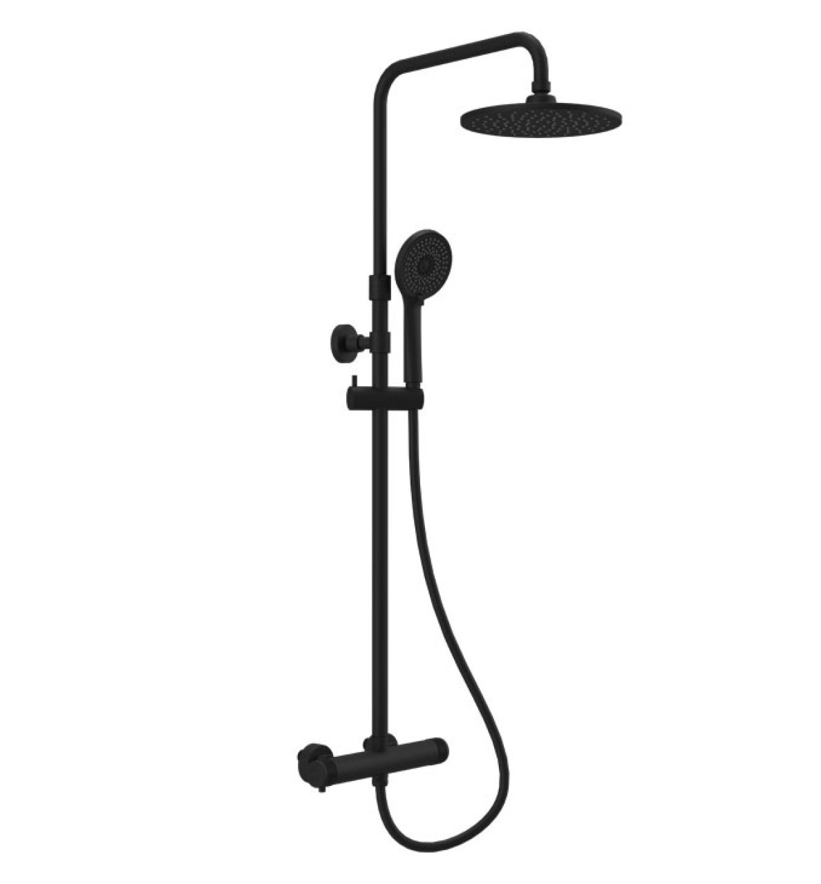 Copen Termostatska baterija sa usponskim tušem, Crna