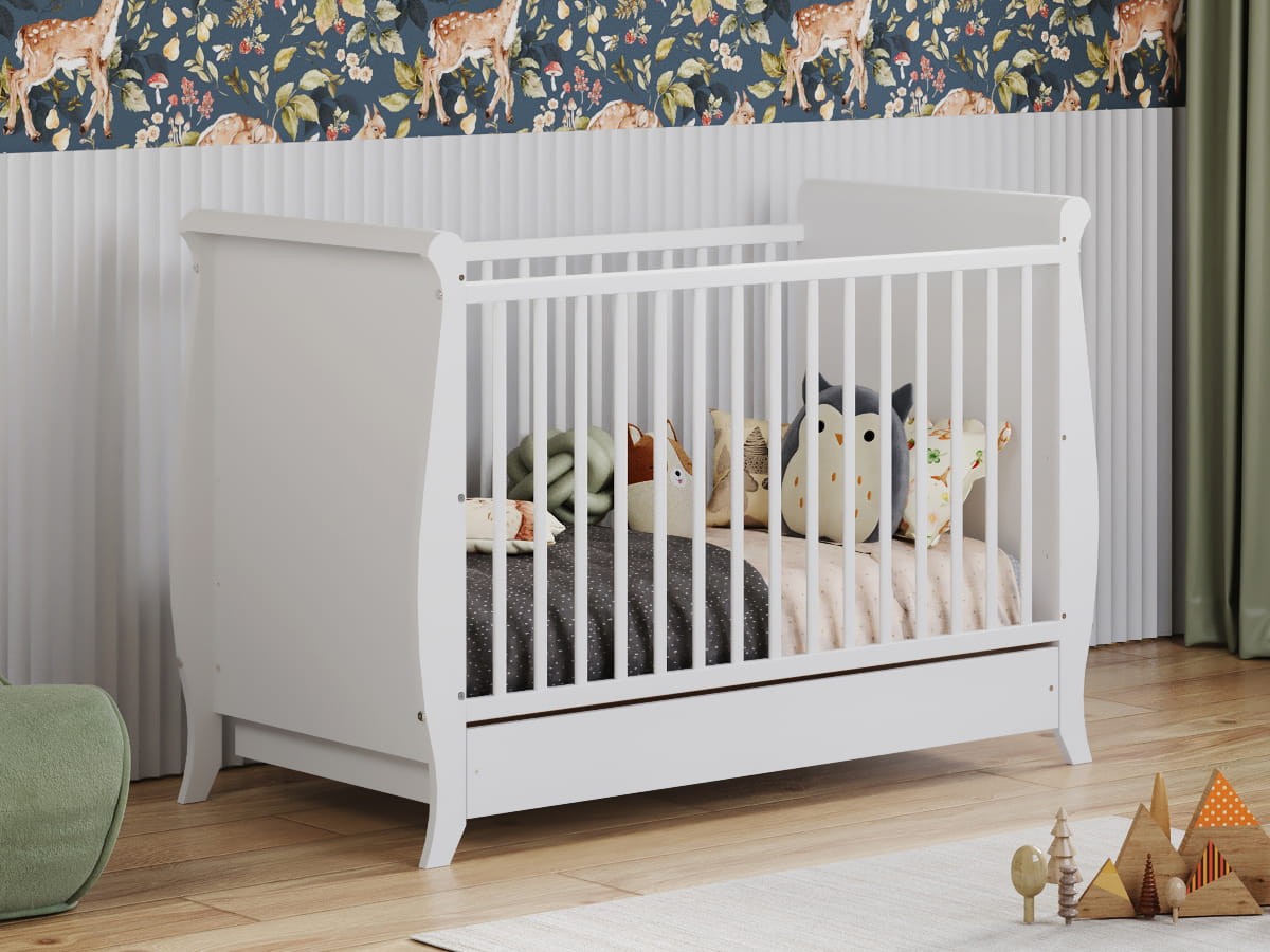 Lettino Krevetac za bebe sa fiokom Misza Standard, 120x60cm, Beli