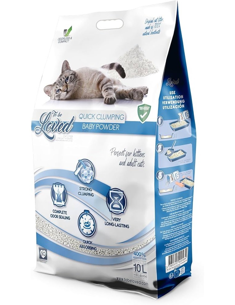 To be Loved Posip za mačke Baby Powder, 10l