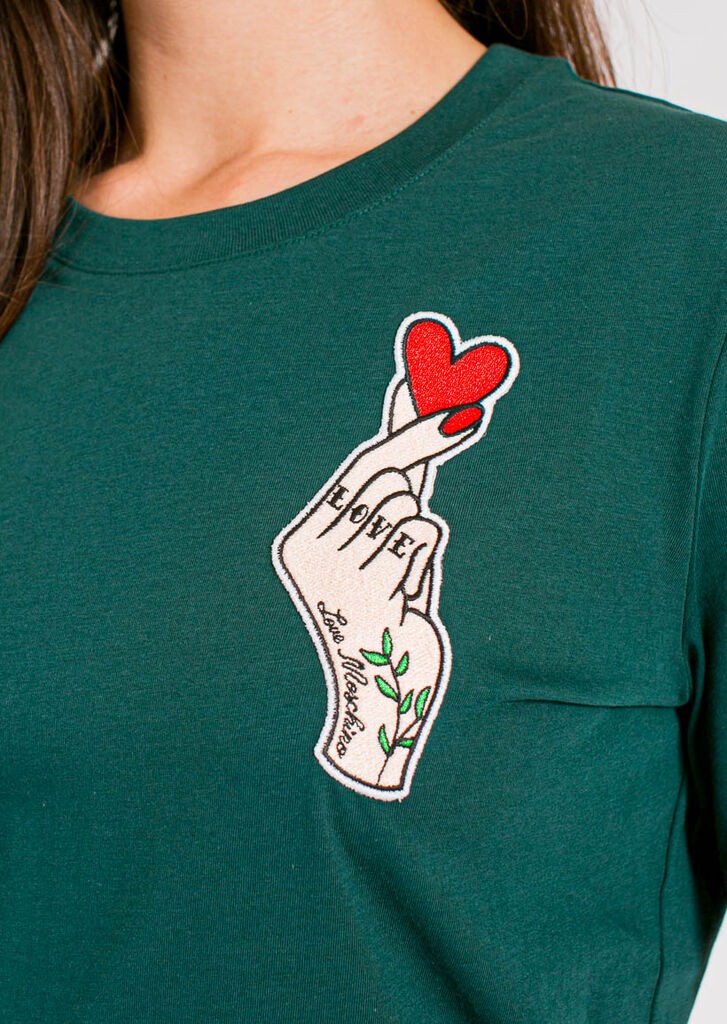 Love Moschino Ženska majica W4F1584M3876-T78, Zelena