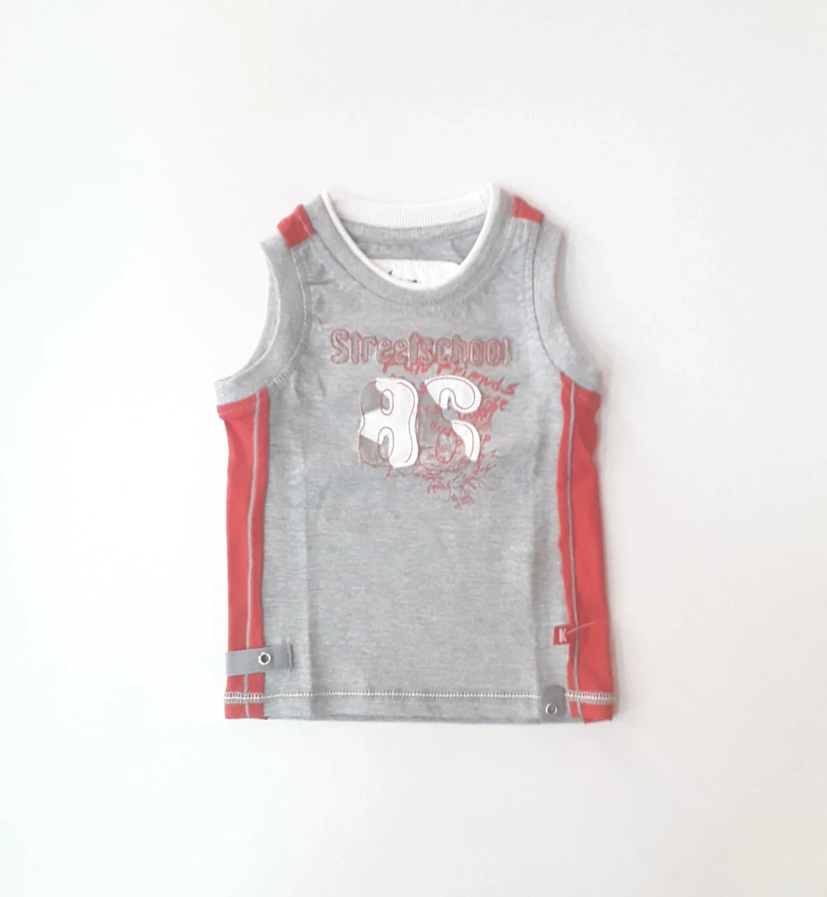 Kanz Majica za dečake na bretele KNZ1116888, Sivo-crvena